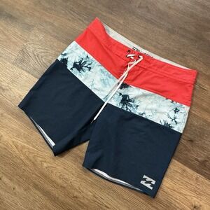 Billabong Platinum X Boardshorts Multi Striped Men's Sz 34 Surfer Beach Tribong